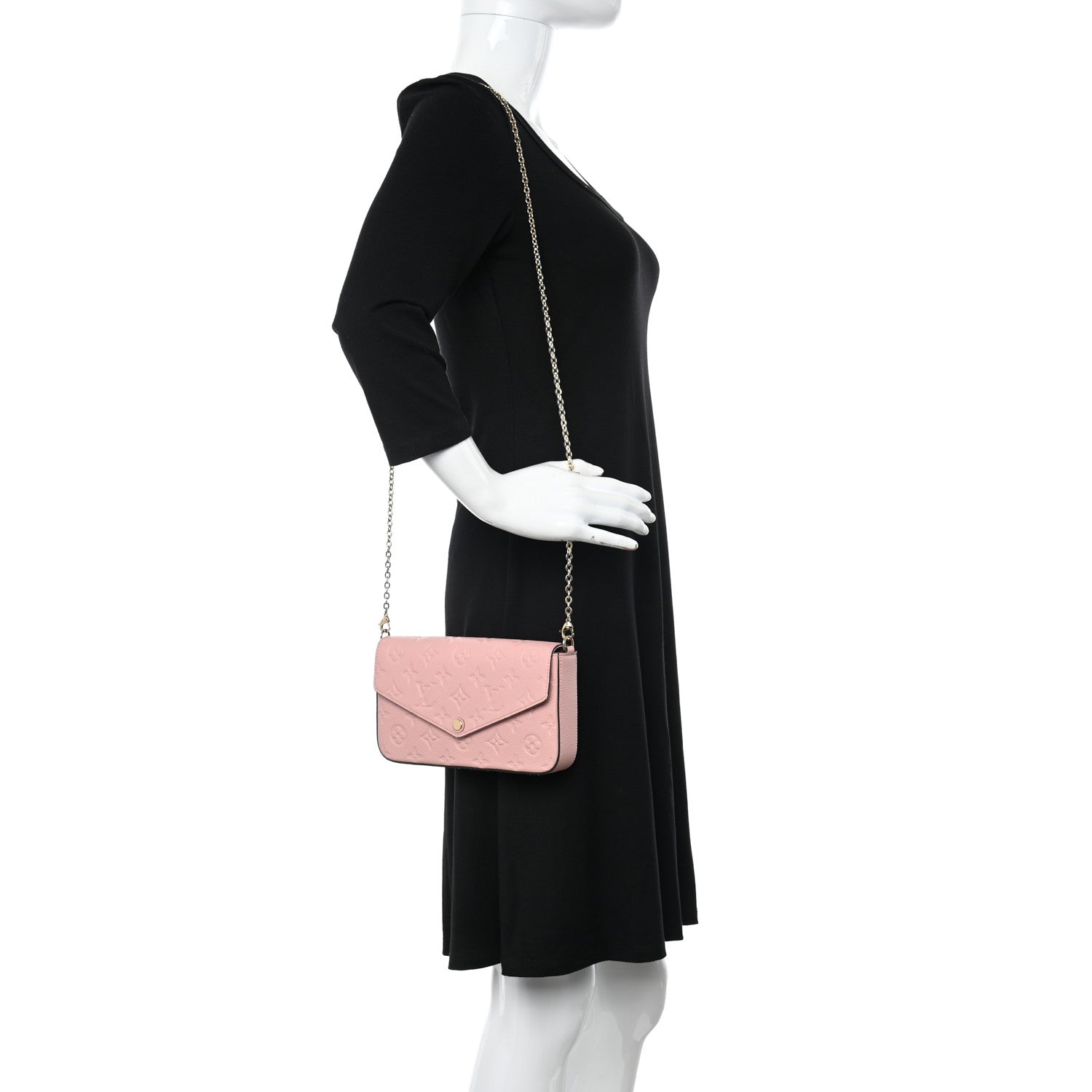 Louis Vuitton Empreinte Pochette Felicie Chain Wallet Rose Poudre 2 of 10
