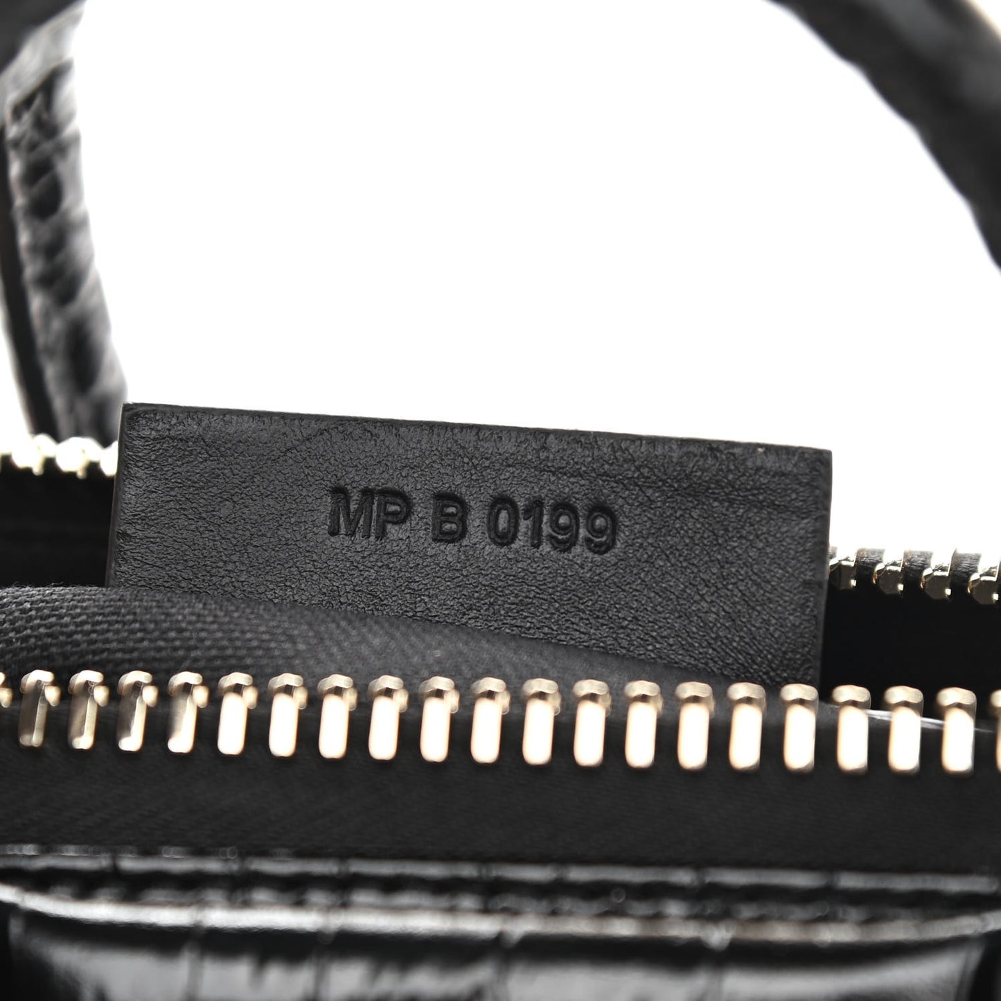Calfskin Crocodile Embossed Mini Antigona Black