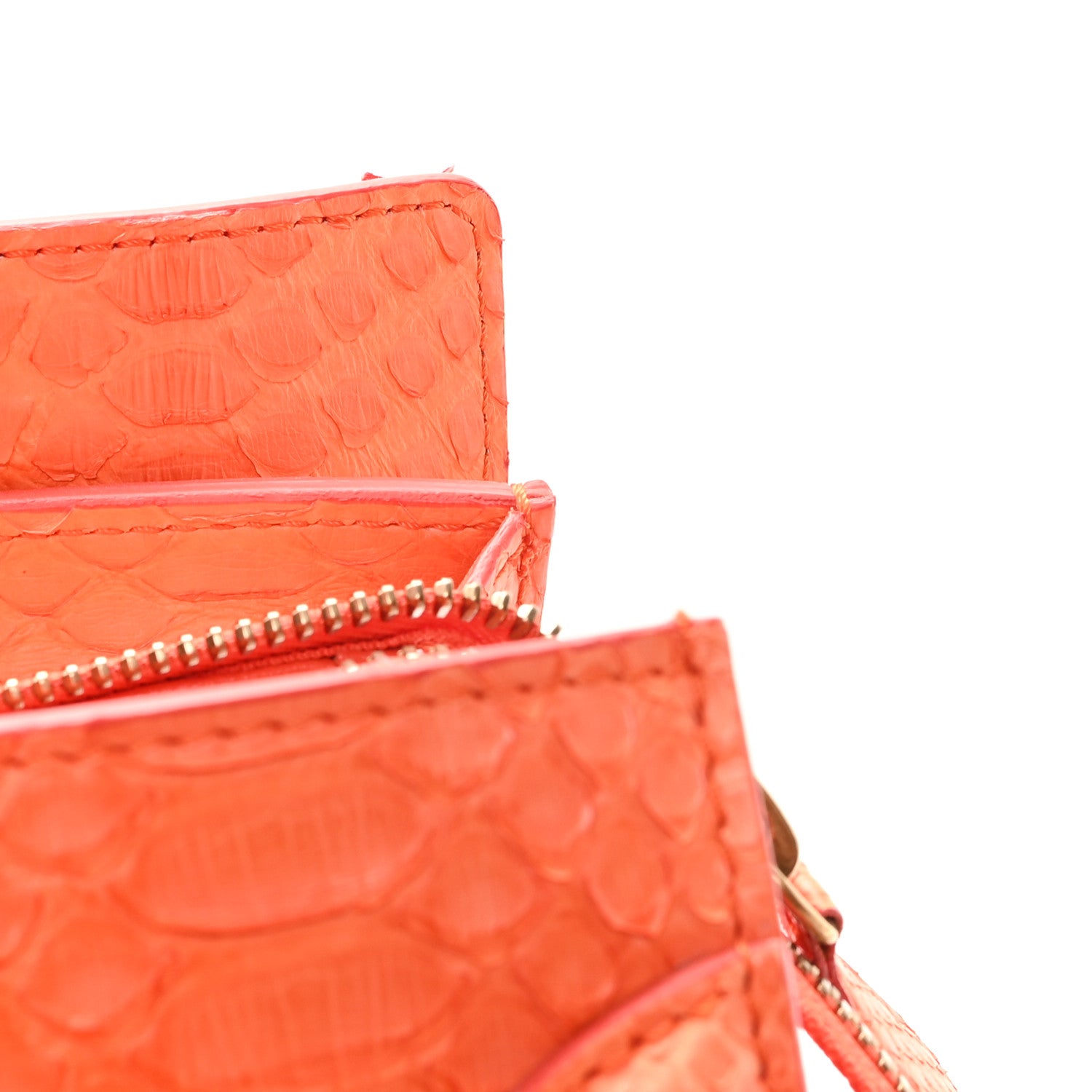 Celine Snakeskin Mini Luggage Orange 10 of 11