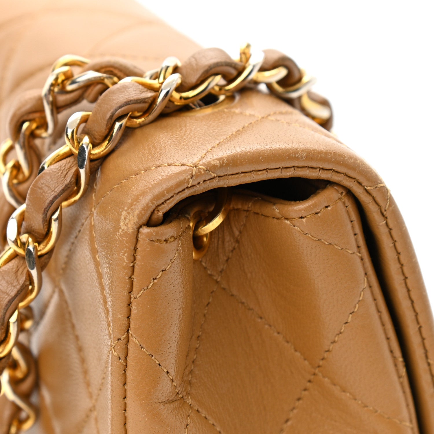 Chanel Lambskin Quilted Small Single Flap Beige 11 of 13