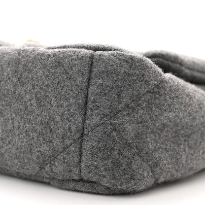 Chanel Wool Quilted Large Chanel 19 Flap Grey 10 of 10