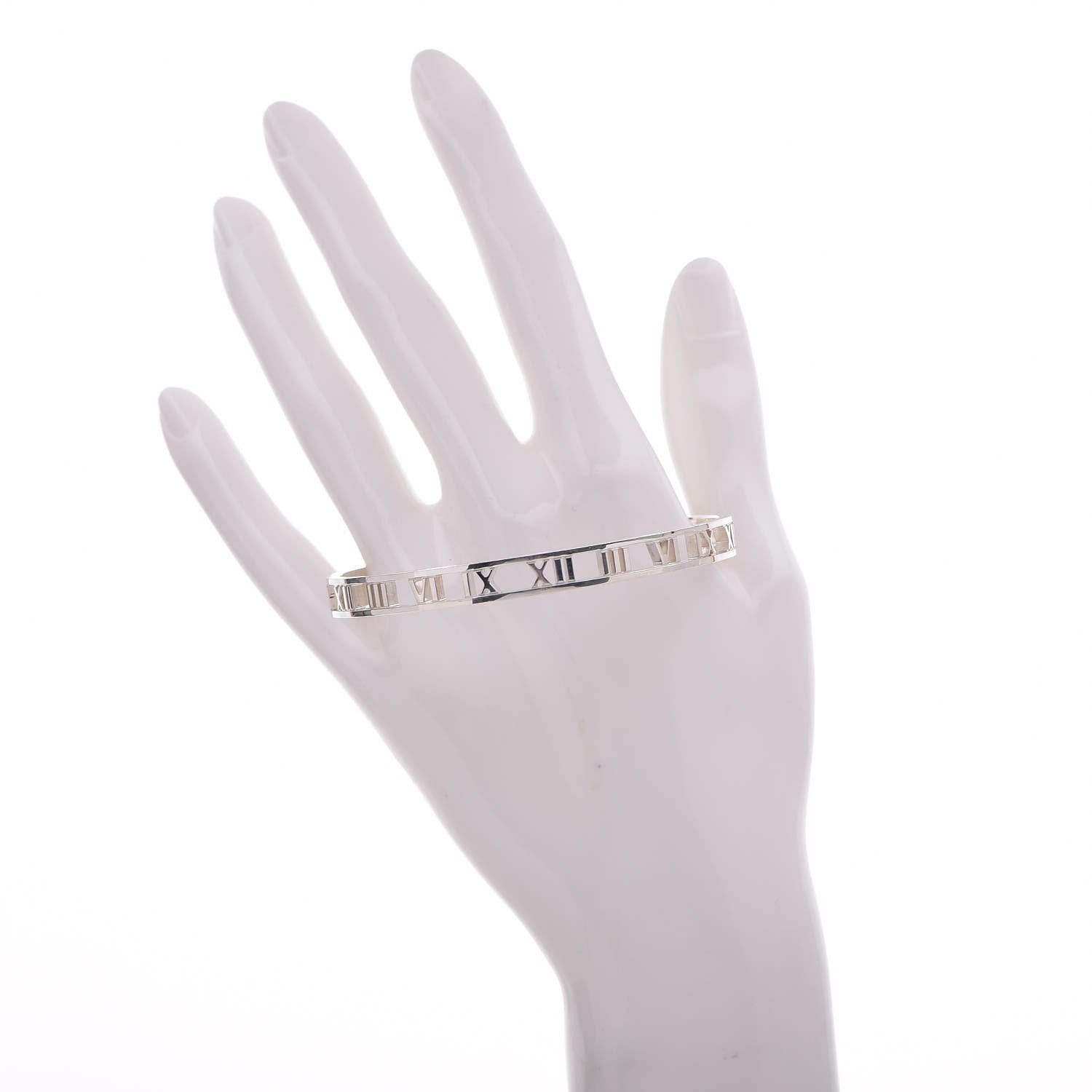 Tiffany Sterling Silver Narrow Atlas Open Bangle Bracelet 2 of 4