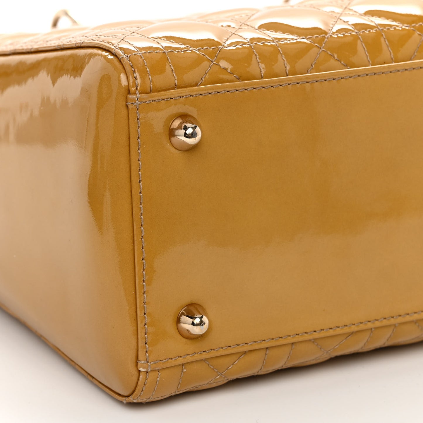 Patent Cannage Large Lady Dior Dark Beige