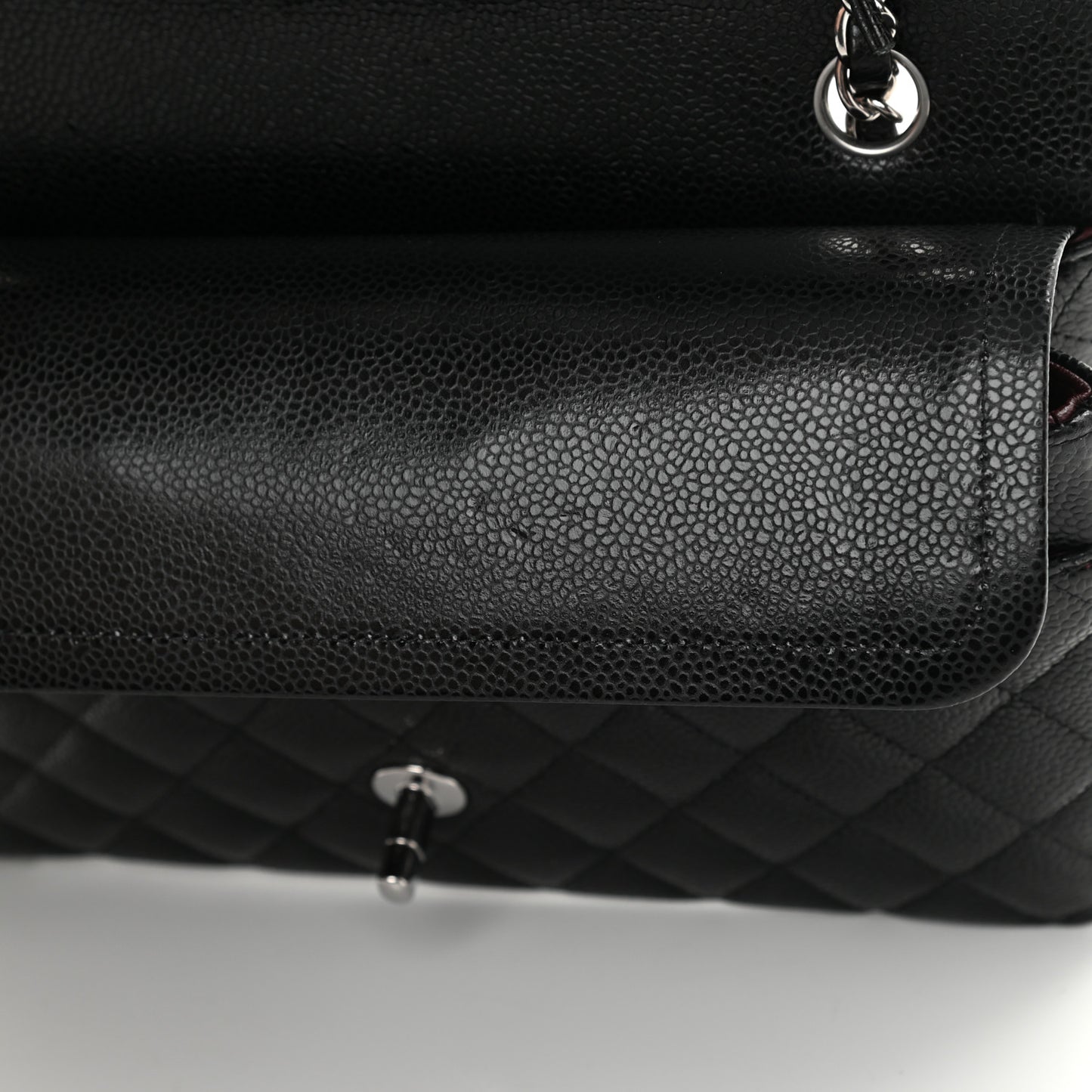Caviar Quilted Medium Double Flap Black