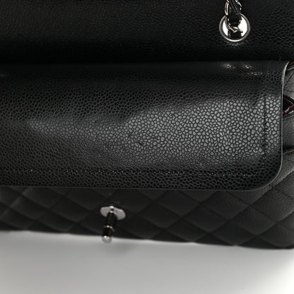 Chanel Caviar Quilted Medium Double Flap Black 12 of 15