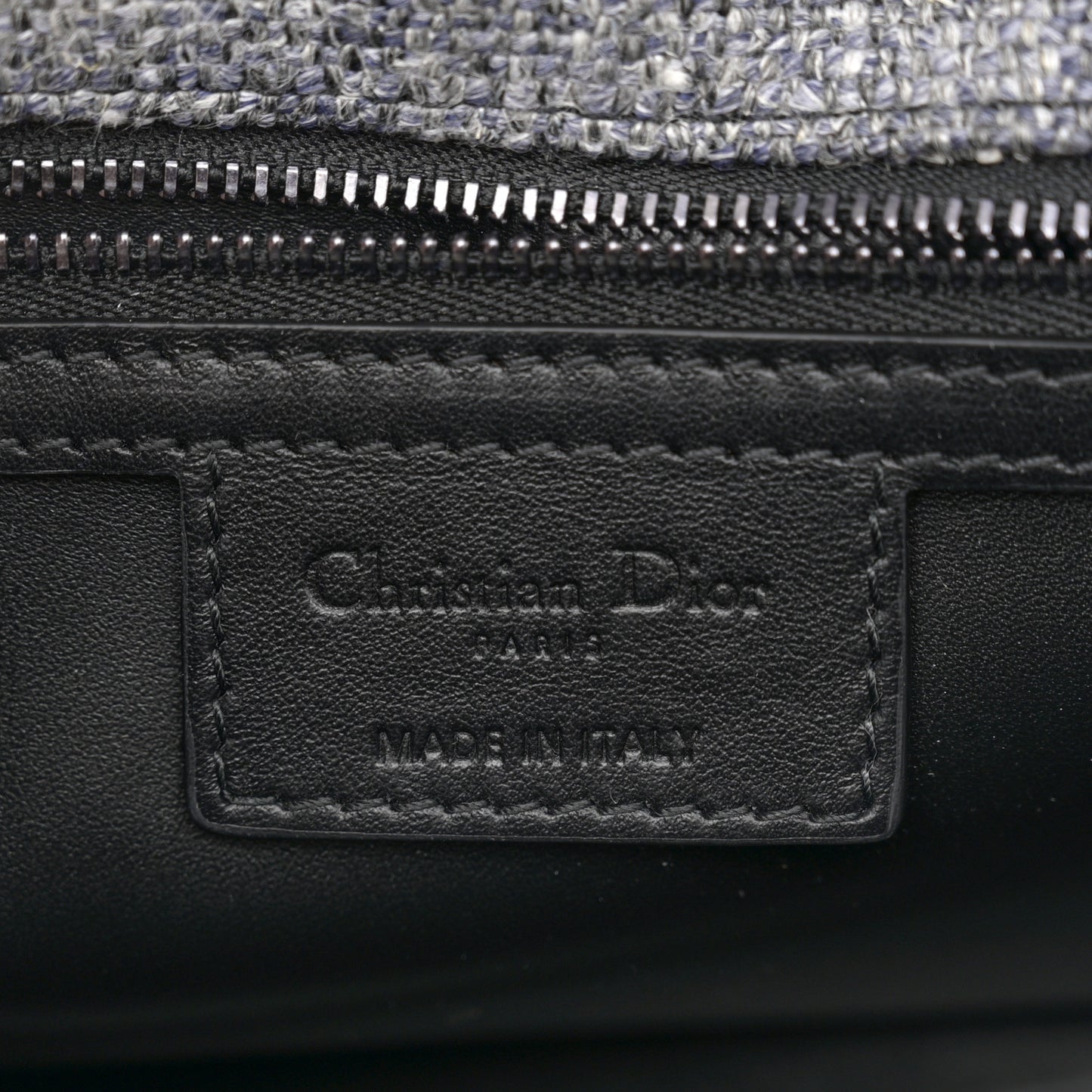 Tweed Macrocannage Medium Caro Bag Black