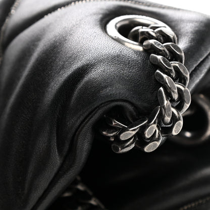 Saint Laurent Lambskin Quilted Small Loulou Puffer Monogram Chain Satchel Black 12 of 14