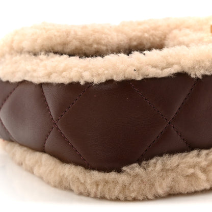 Chanel Shearling Lambskin Quilted Mini Furry Coco Flap Beige Dark Brown 9 of 10