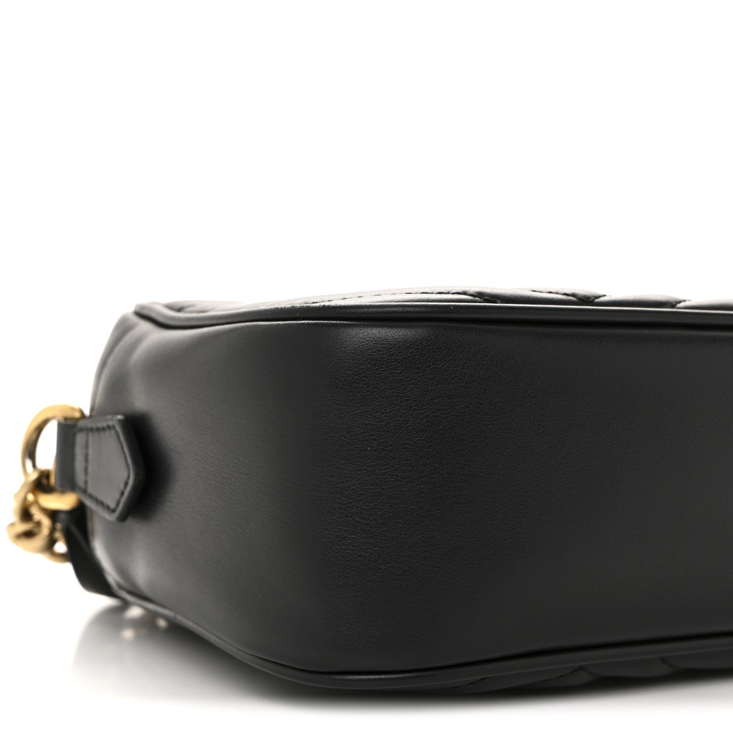 Gucci Calfskin Matelasse Small GG Marmont Chain Shoulder Bag Black 9 of 13