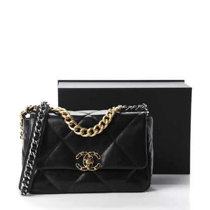 Chanel Goatskin Quilted Medium 19 Flap Black 10 of 10