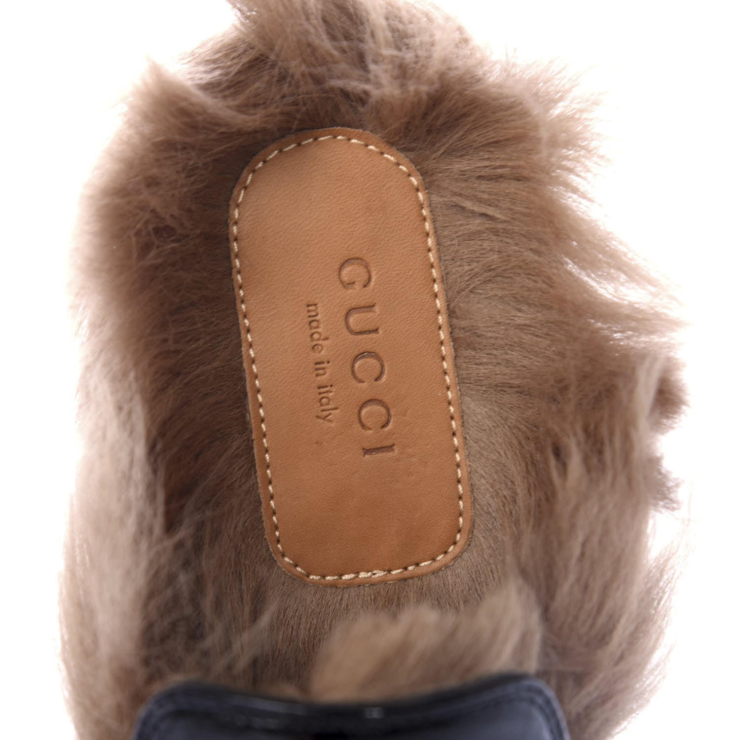 Gucci Patent Fur Womens Princetown Slippers 36 Black Natural 8 of 10