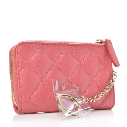 Chanel Metallic Caviar Quilted Key Holder Case Pink 3 of 8