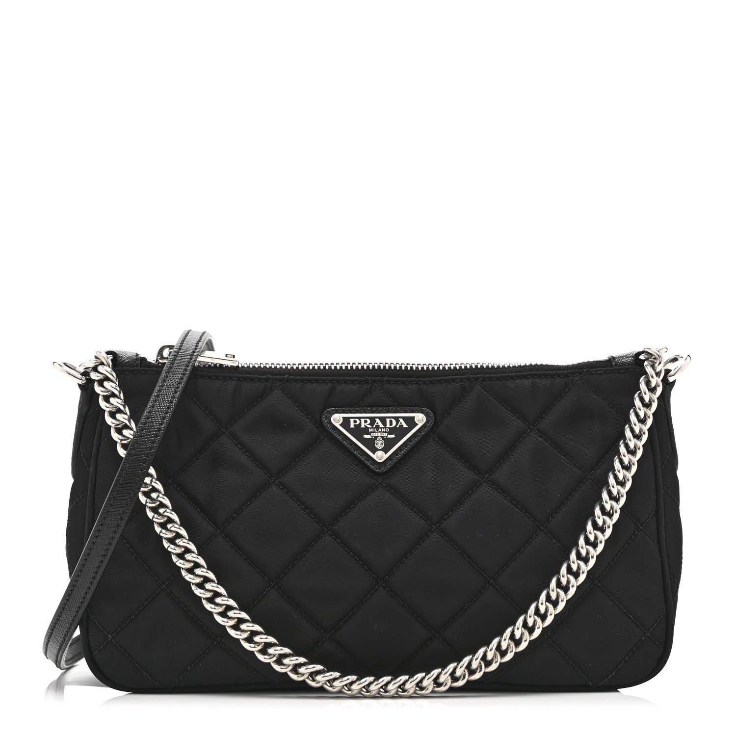 Prada Nylon Tessuto Impuntu Quilted Crossbody Bag Black 1 of 10