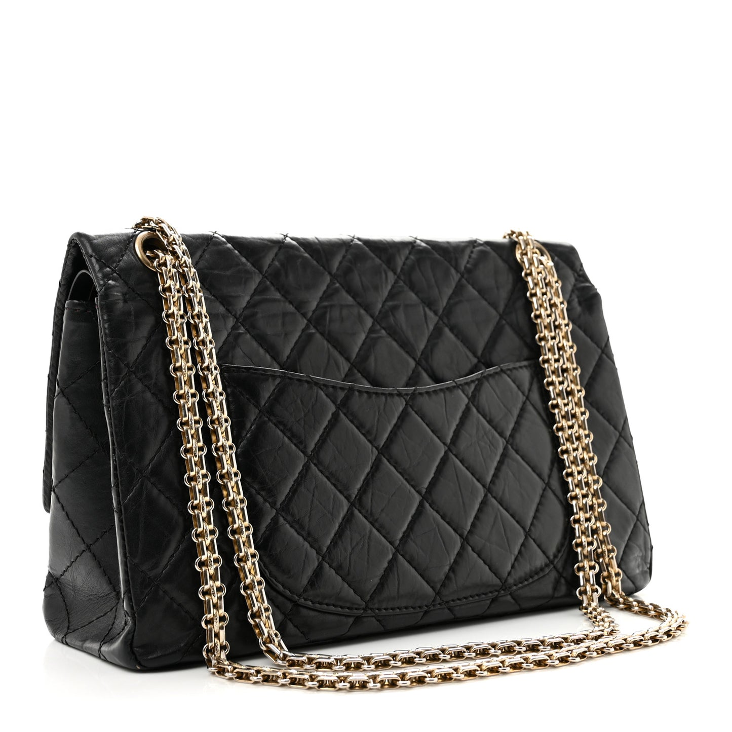Aged Calfskin Quilted 2.55 Reissue 226 Flap Black