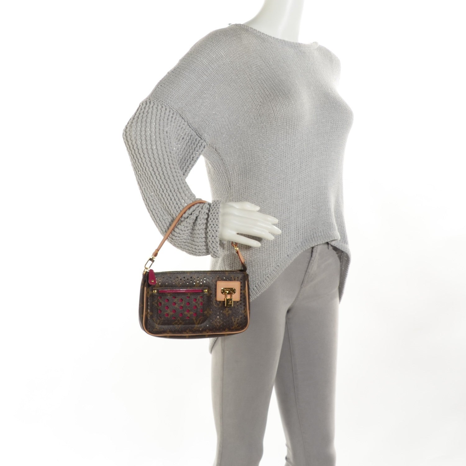 Louis Vuitton Monogram Perforated Pochette Accessories Bag Fuchsia 2 of 9