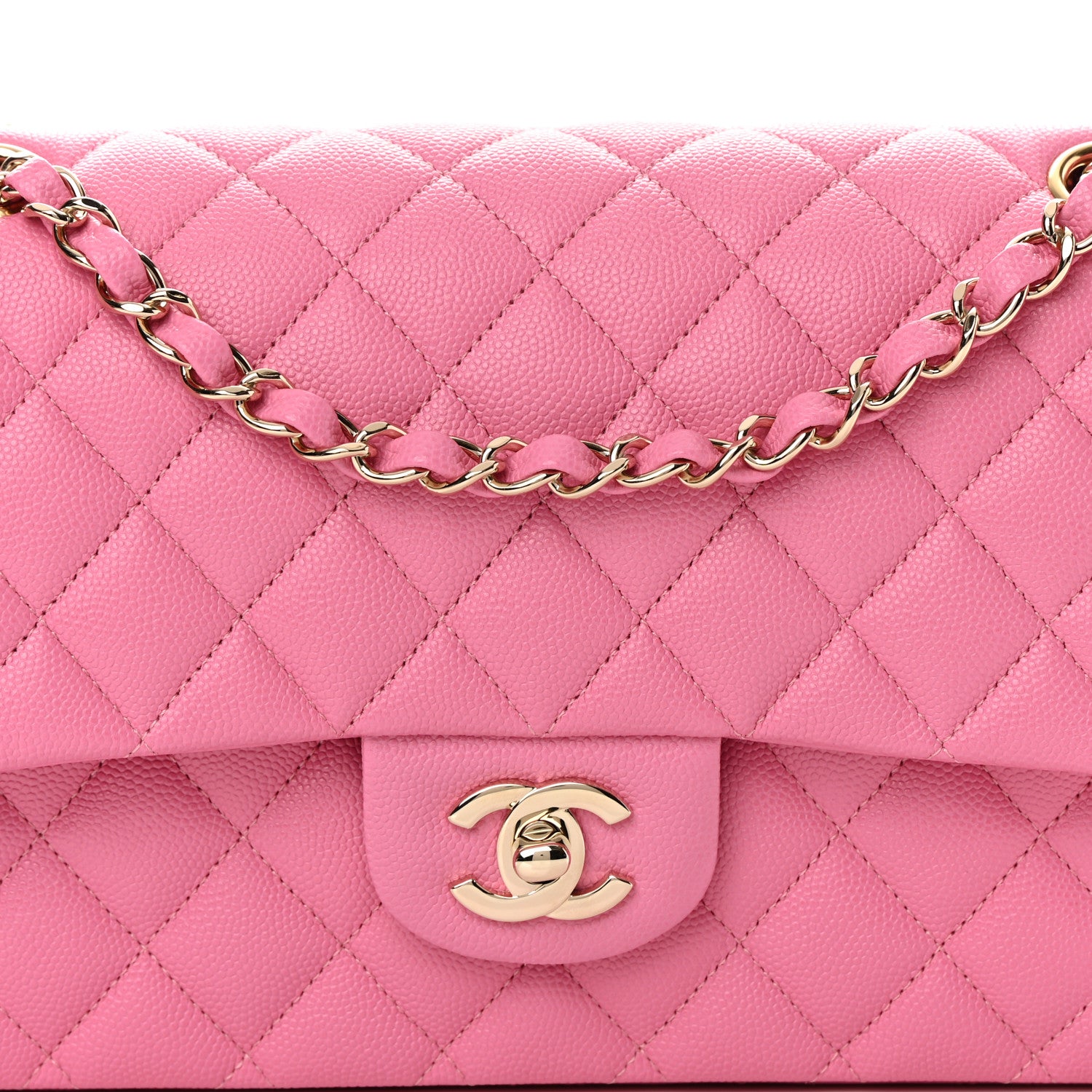 Chanel Caviar Quilted Medium Double Flap Pink 8 of 11