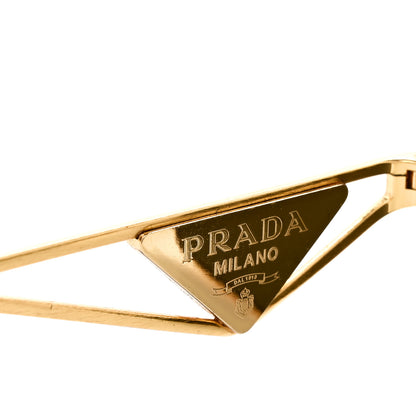Prada Metal Symbole Triangle Logo Sunglasses SPR A52 Gold Black 5 of 7