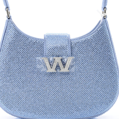 Alexander Wang Calfskin Satin Crystal Embellished Small Legacy Glitter Hobo Oxford 6 of 8