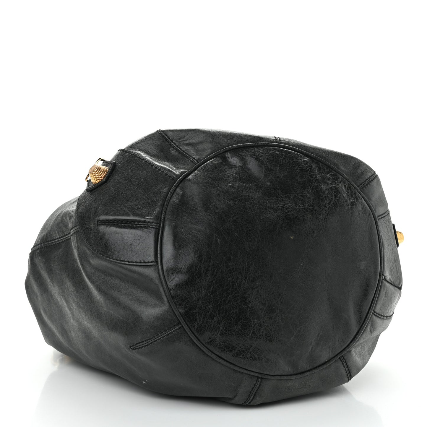 Agneau Giant 21 Gold Hardware Pompon Black
