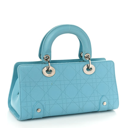 Christian Dior Calfskin Cannage Stitched Small East West Lady Dior Light Blue 3 of 9