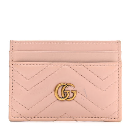 Gucci Calfskin Matelasse GG Marmont Card Holder Perfect Pink 1 of 10