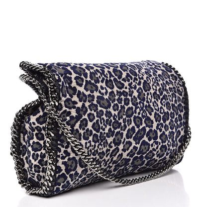 Stella McCartney Cotton Canvas Leopard Small Falabella Fold Over Tote Grey 3 of 9