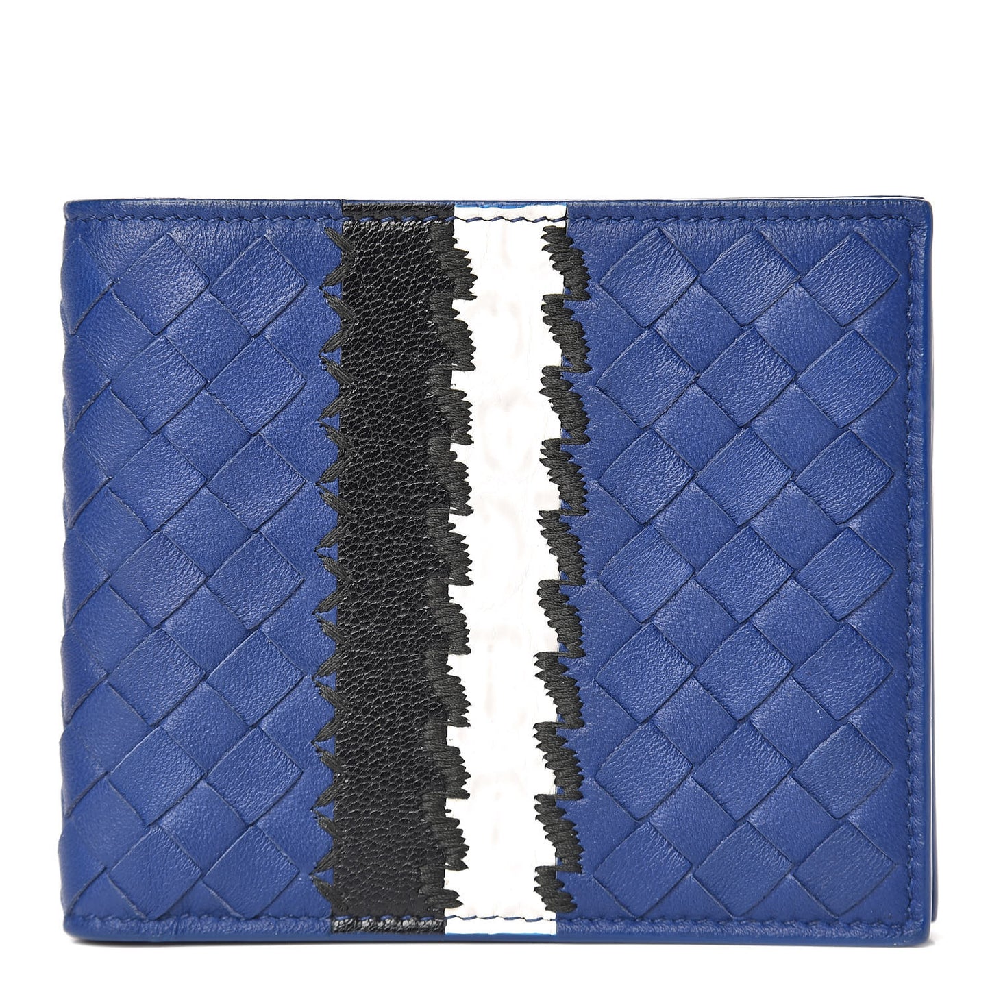 Nappa Intrecciato Crocodile Bi-Fold Wallet Cobalt Blue