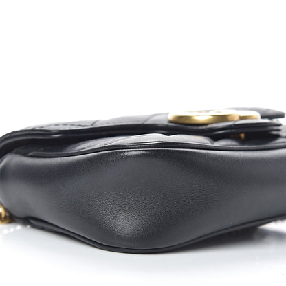 Gucci Calfskin Matelasse Super Mini GG Marmont Shoulder Bag Black 9 of 11