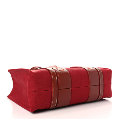 Chloe Canvas Calfskin Medium Woody Ribbon Tote Dark Red 4 of 9