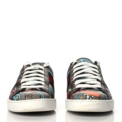Gucci X DISNEY GG Supreme Monogram Web Donald Duck Ace Sneakers 8 Beige New Acero Orange 2 of 9