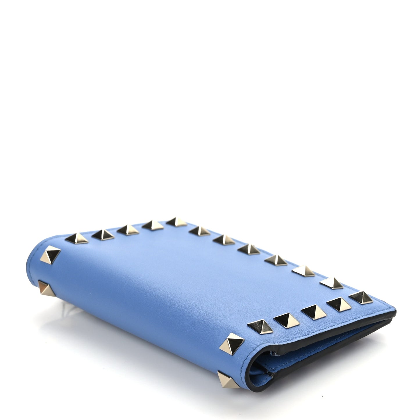 Calfskin Rockstud Bi-Fold Organizer Wallet Angel