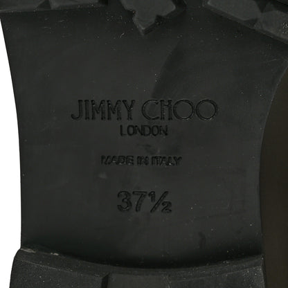 Jimmy Choo Smooth Calfskin Deryn Flat Boots 37.5 Taupe Grey 6 of 12