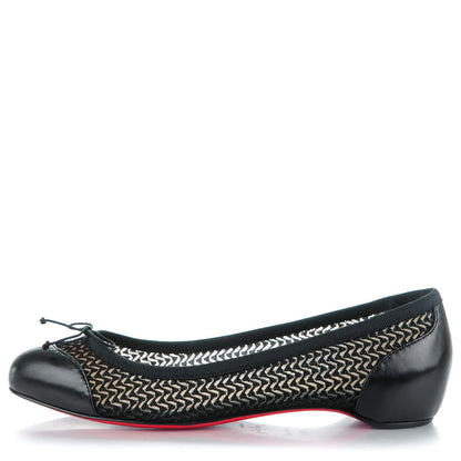 Christian Louboutin Shiny Nappa Maille Miss Mix Flats 35.5 Version Black 1 of 8