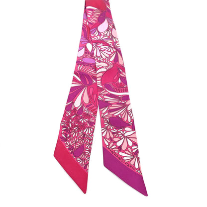 Hermes Silk Millefleurs Du Mexique Twilly Fuchsia Mauve Rose 2 of 3