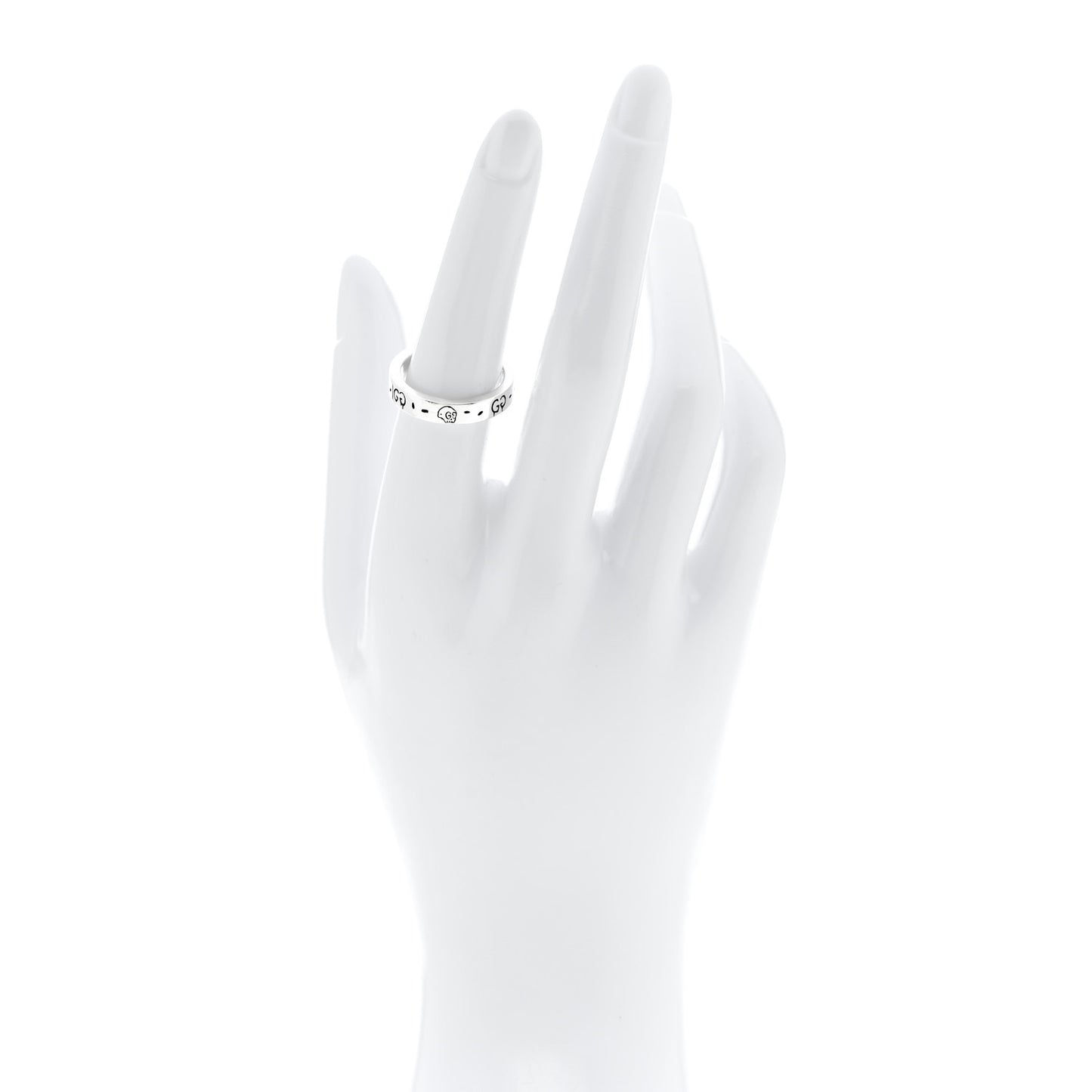 Sterling Silver Narrow GucciGhost Ring 54 6.75