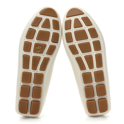 Prada Calfskin Bow Driving Loafer 36 White 5 of 13