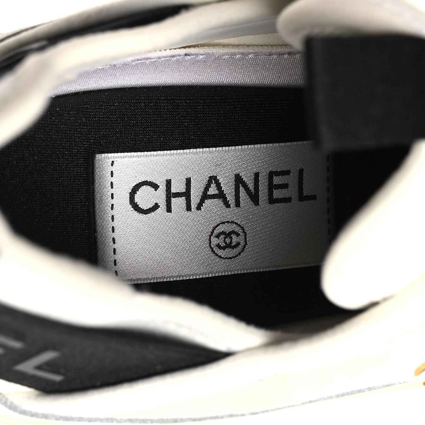 Velvet Calfskin Mixed Fibers CC Sneakers 38 White 38 Ivory Black