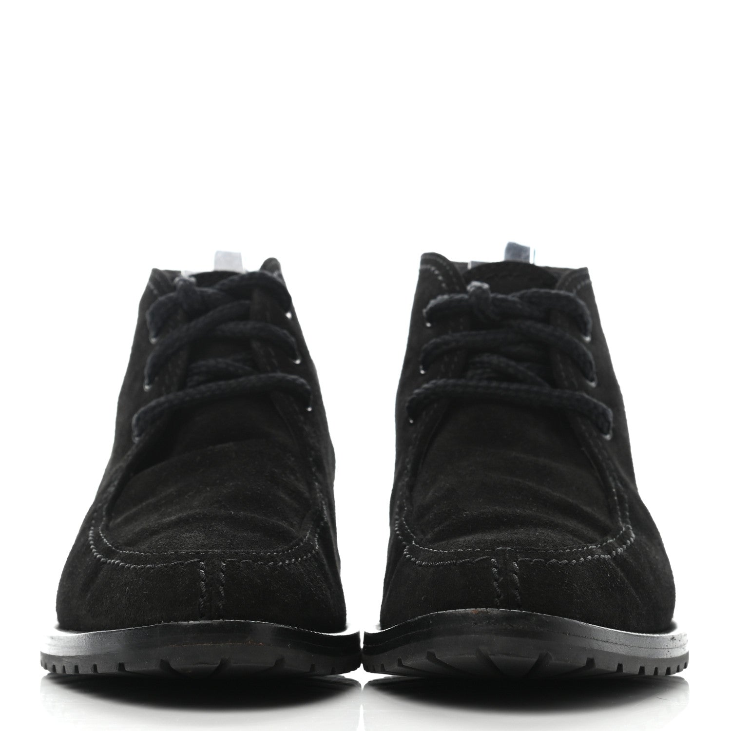 Chanel Suede CC Lace Up Ankle Boots 36.5 Black 2 of 7