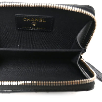Chanel Caviar Quilted Studded CC Zip Card Holder Black 5 of 8