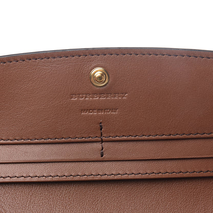 Burberry Horseshoe Calfskin House Check Porter Continental Wallet Tan 5 of 5