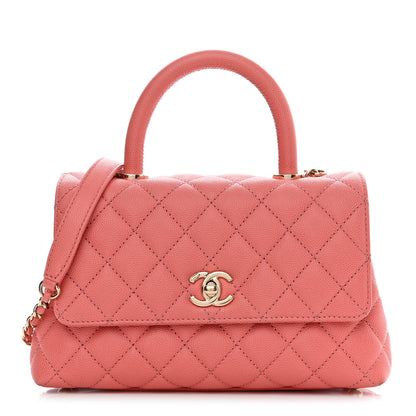 Chanel Caviar Quilted Mini Coco Handle Flap Coral 1 of 10