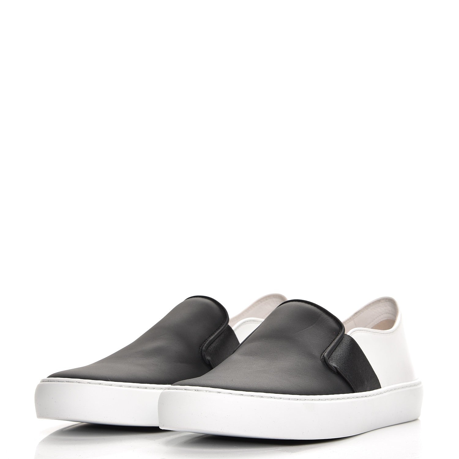 Chanel Calfskin Slip On Sneakers 38 White Black 4 of 10