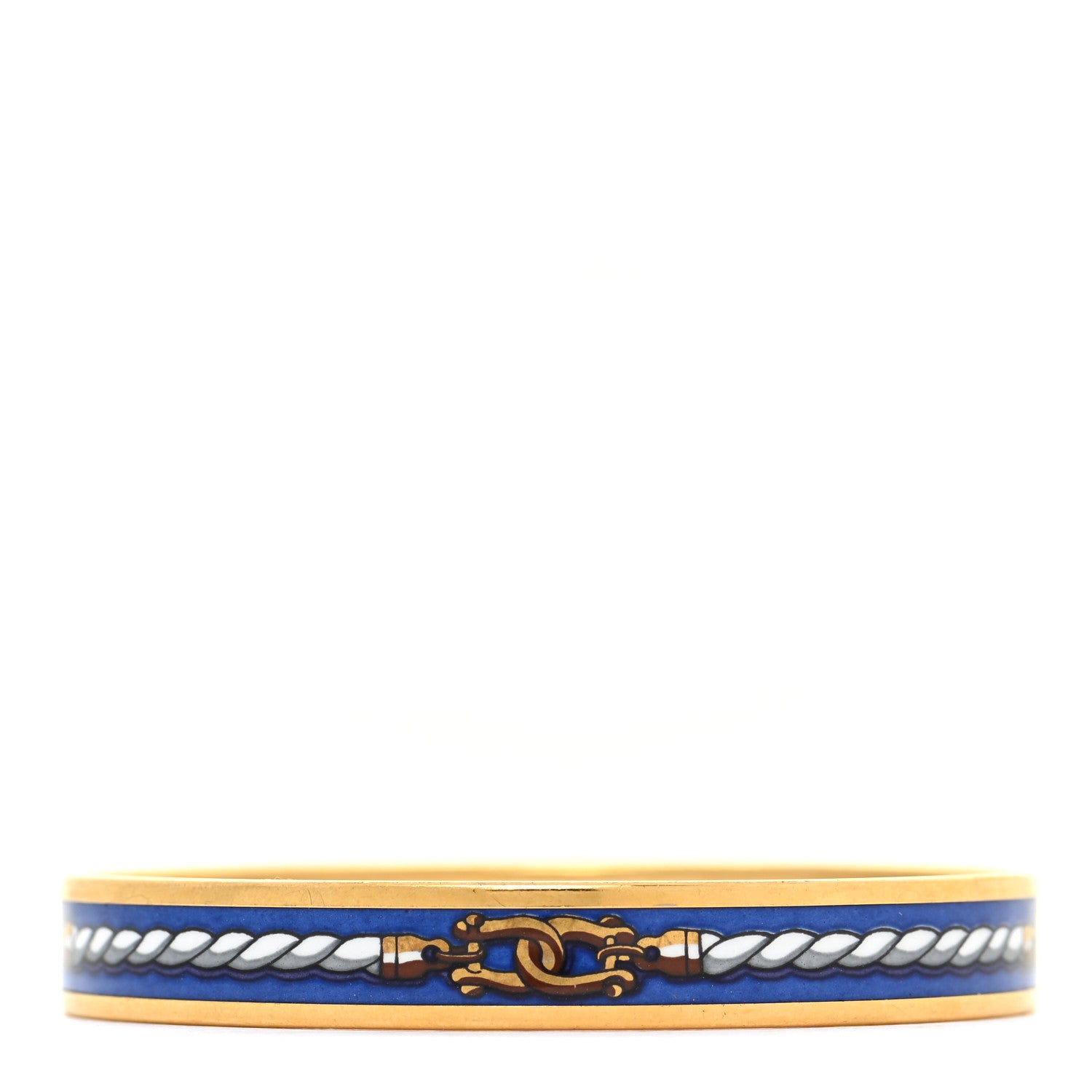 Hermes Enamel Printed Rope Chain Link Narrow Bracelet 70 3 of 7