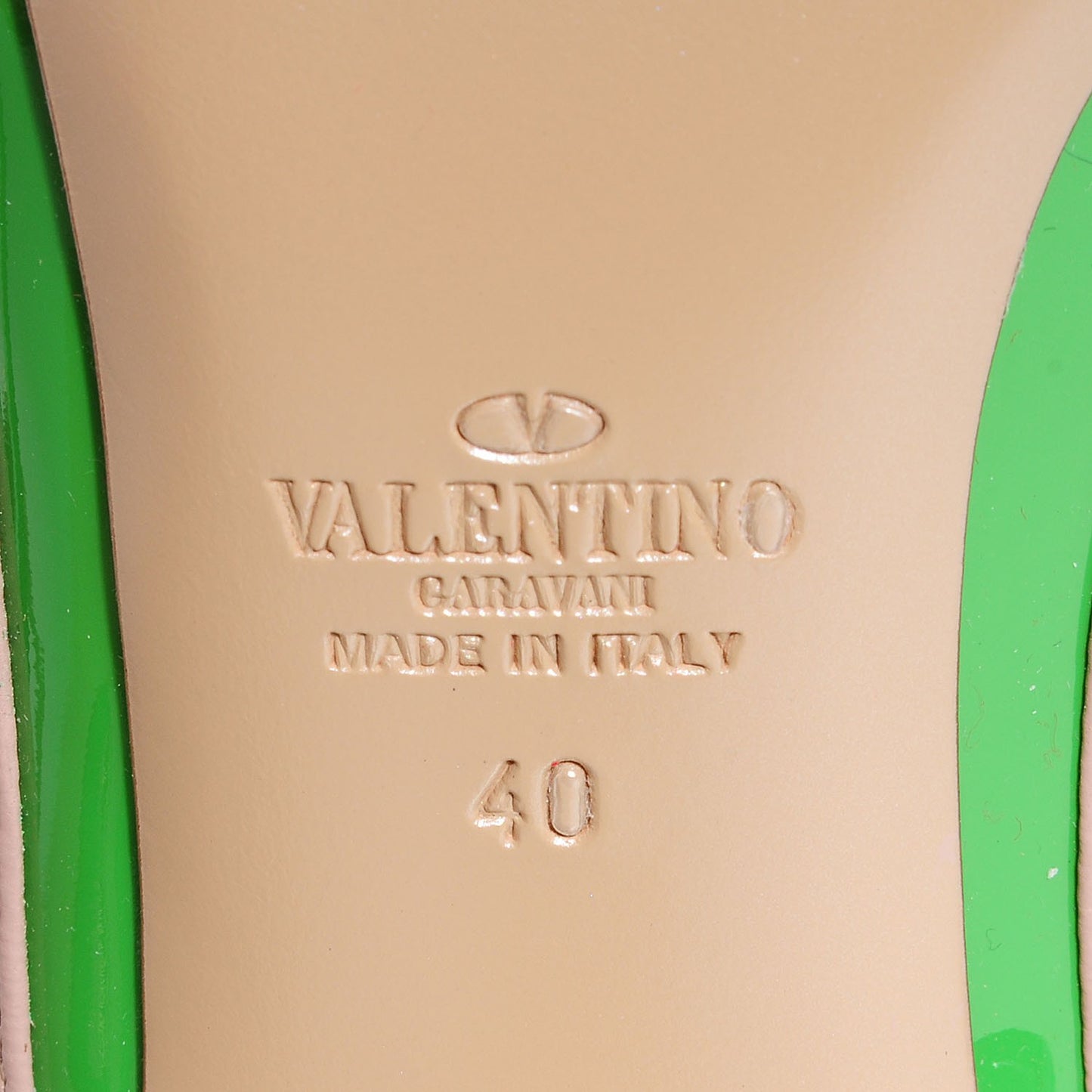 Patent Rockstud Ankle Strap Pumps 40 Green Poudre
