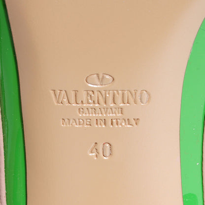 Valentino Garavani Patent Rockstud Ankle Strap Pumps 40 Green Poudre 6 of 6
