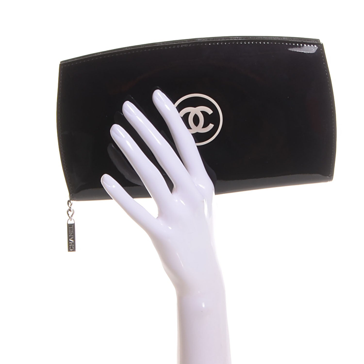Chanel Patent Trousse Maquil Wallet Black 2 of 9