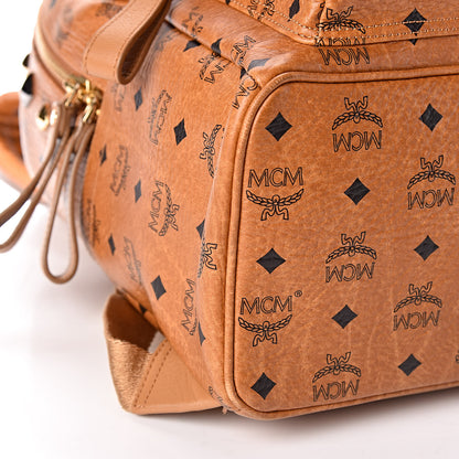 MCM Visetos Studded Medium Stark M Backpack Cognac 22 of 25