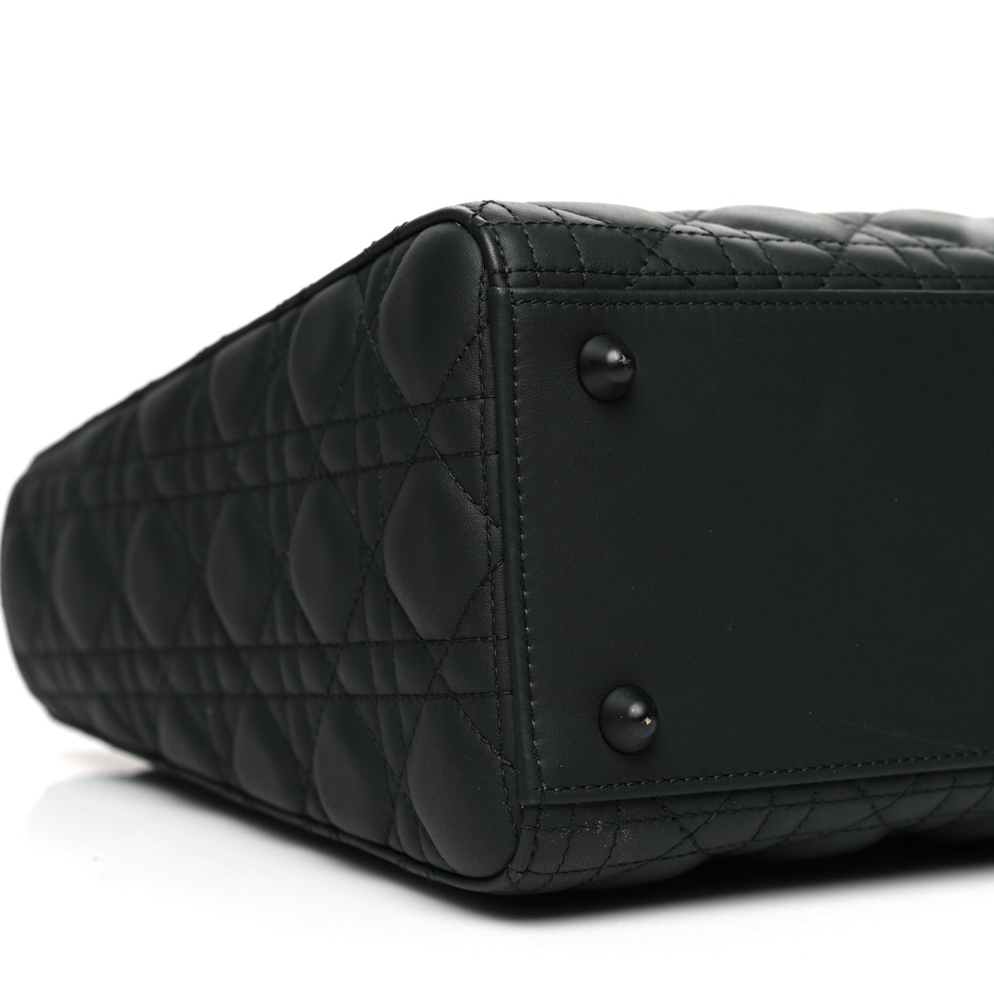Ultra Matte Calfskin Cannage Large Lady Dior Black