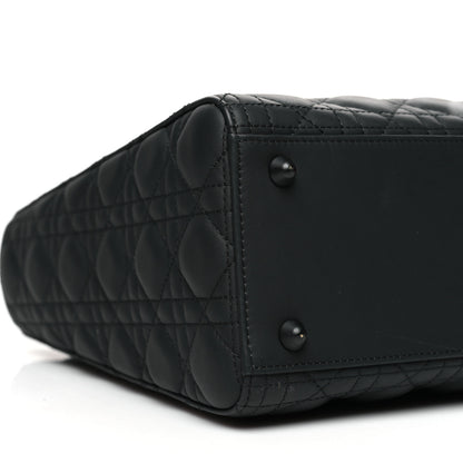 Christian Dior Ultra Matte Calfskin Cannage Large Lady Dior Black 9 of 10