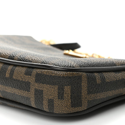 Fendi Zucca Spalmati Vitello Elite Pochette Tobacco Ebano 9 of 10